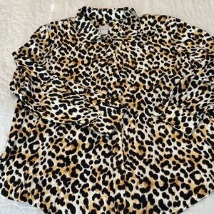 Chico's Animal Print Collared Blouse